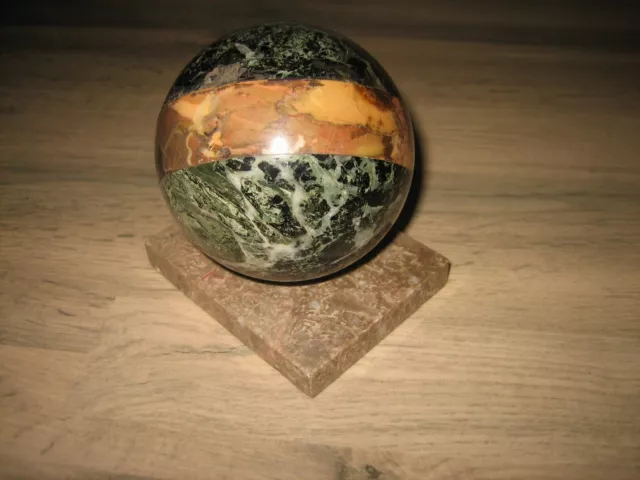 Ancienne Boule Sphère en Marbre Pierre.. sur Socle