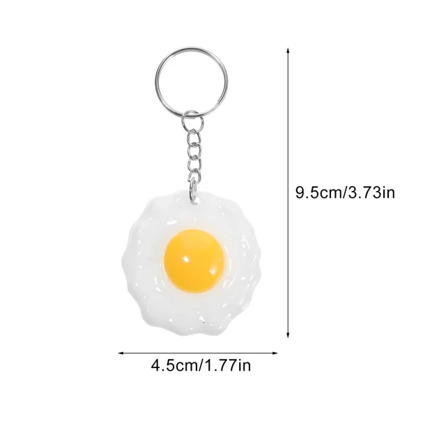 5pcs Bouled Egg Key Chain Pendants Food Charms Sac Sac à Ornements suspendus 3