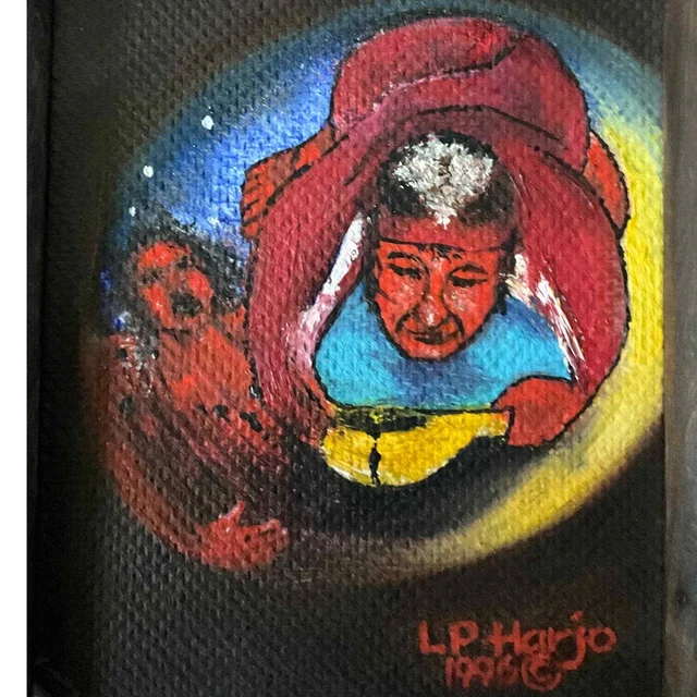 Vise-pass,Black Drink 1996 Native American art by Larry P Harmony