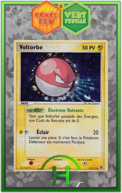 Voltorbe Holo - EX:Rouge Feu Vert Feuille - 85/112 - Carte Pokemon Française