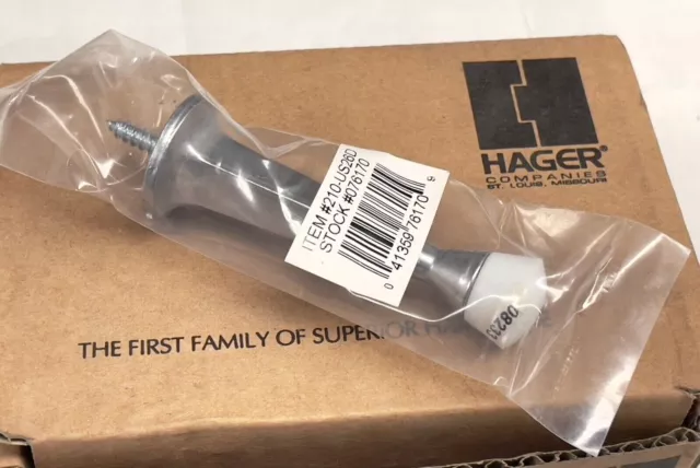 Box of 10 Hager 210-US26D Satin Chrome Rigid Door Stop