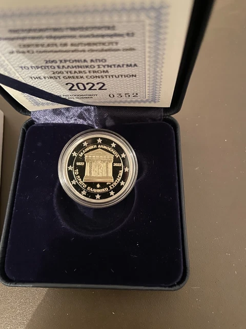 Coffret Box BE PROOF 2 euro GRECE GREECE GRIECHENLAND 2022 Constitution