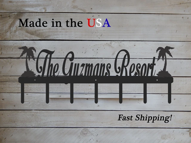Large Towel Rack-Palm Tree Decor-Island Decor-Personalized Towel Hooks-CR1057