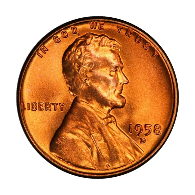 1958 D Lincoln Wheat Cent Choice BU 1c Brilliant Uncirculated OBW Superb Detail