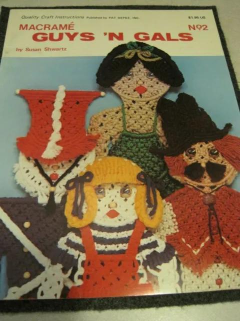 MACRAME CHICOS 'N GALS 1978 Libro de Patrones de Anudamiento No 2 NUEVO De Colección