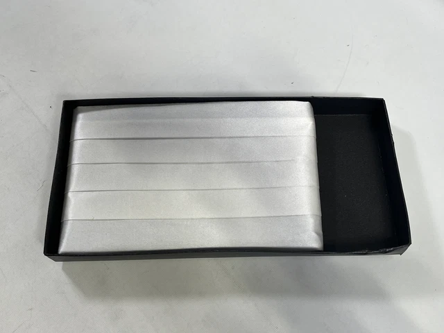 Mens Vesuvio Napoli White Silk Cummerbund NEW