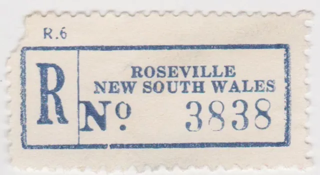 (RB66) 1950 Australia NSW registration label Roseville no3838