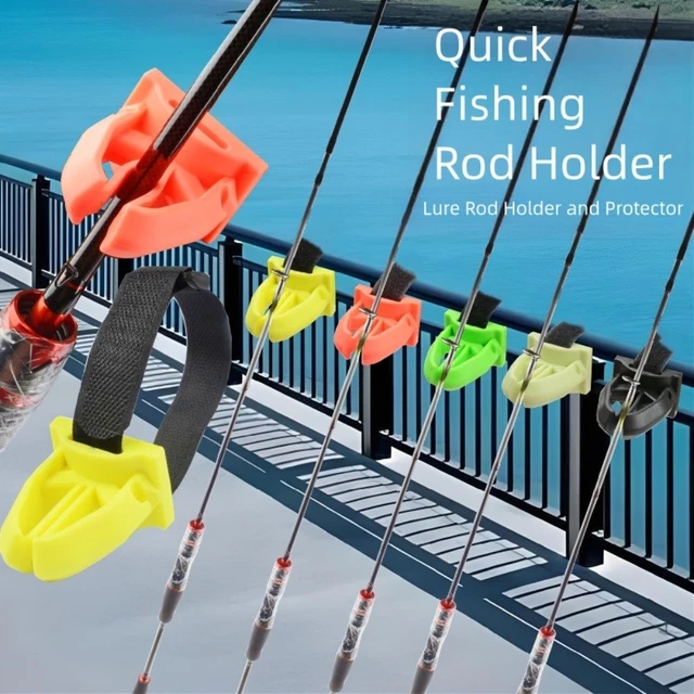 Ormromra Lot de 12 sangles de canne à pêche - 3 couleurs - Fermeture