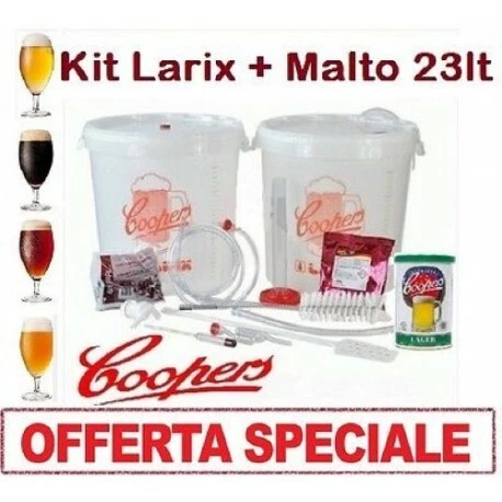 Kit Fermentazione Birra Fai Da Te - Fusto Acciaio 50L + Accessori + Malto Coopers