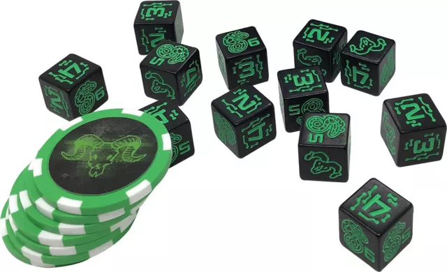 CAT28501G Catalyst Game Labs Shadowrun RPG: Dice & Edge Tokens - Green