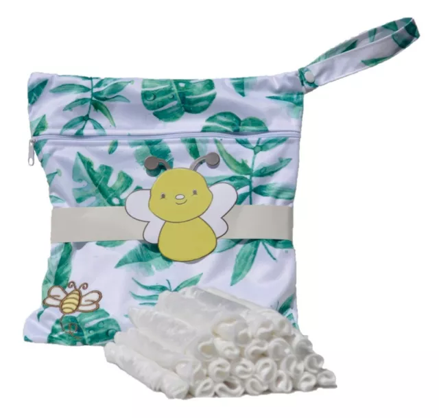 Lovable Bunz Bamboo Velvet Cloth Wipes (20 Pack)/ Carry Bag. Washable. Reusable.