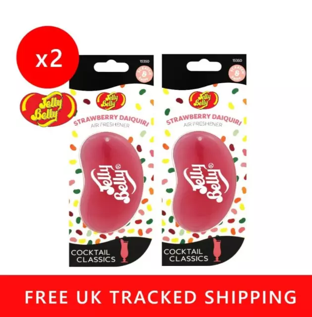 2 x Jelly Belly 3D Strawberry Daiquiri Car Air Fresheners - FREE P+P