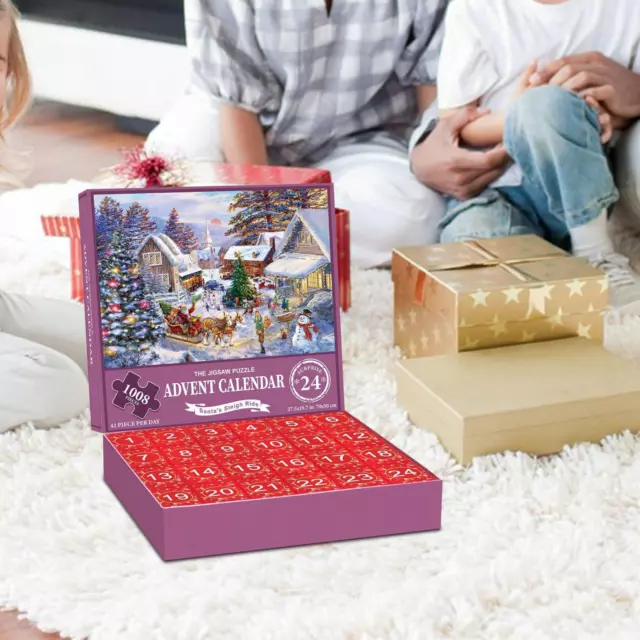 Calendrier de l'Avent puzzle de Noël 70 cm x 50 cm amusant pour les  enfants.