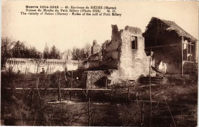 CPA AK Militaire - Env. de Reims - Ruines du Moulin du Petit Sillery (698158)