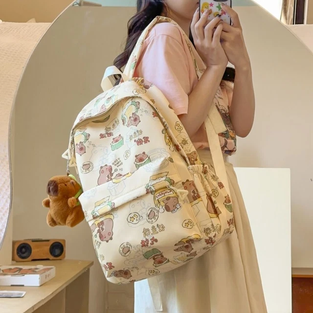 NEW LARGE CAPACITY Animal Capybara Backpack Cartoon Capibara Shoulder ...
