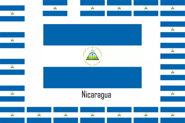 Assortiment lot de 25 autocollants Vinyle stickers drapeau Nicaragua