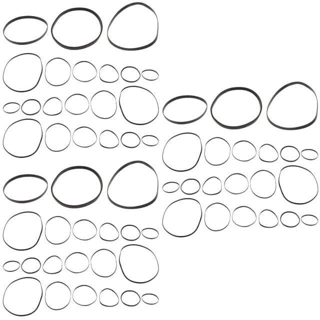 150 PCS RUBBER Tape Recorder Belt Turntable Replacement Cassette Square