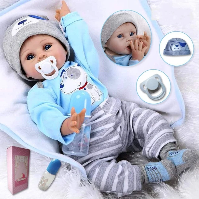 Handmade 22" Reborn Baby Dolls Soft Vinyl Silicone Realistic Newborn Boy Gift UK