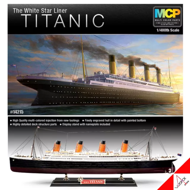 ACADEMY 1/400 TITANIC White Star Liner Multi-Color Parts Plastic Model Kit 14215