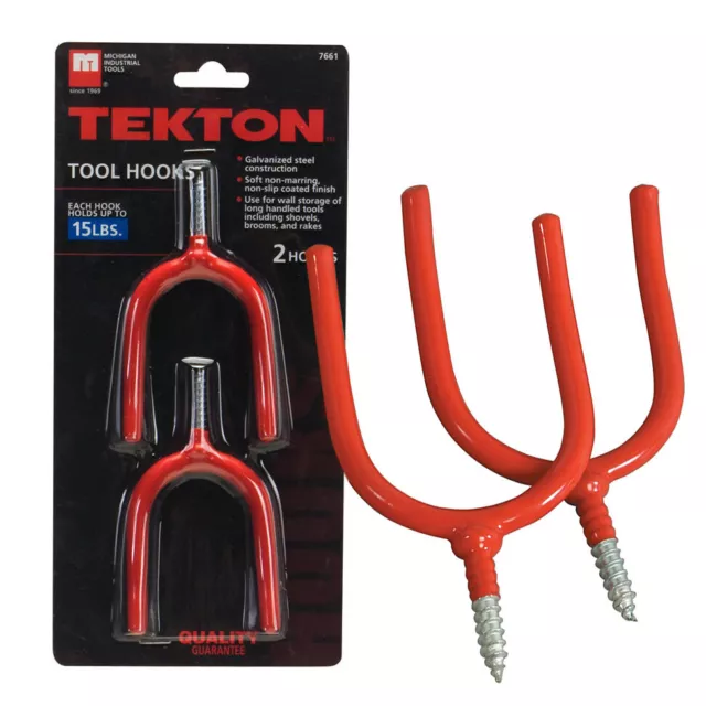 ﻿2 Pc Tool Hooks U Shaped Screw In Utility Garage Storage Hanging Shovel Rake