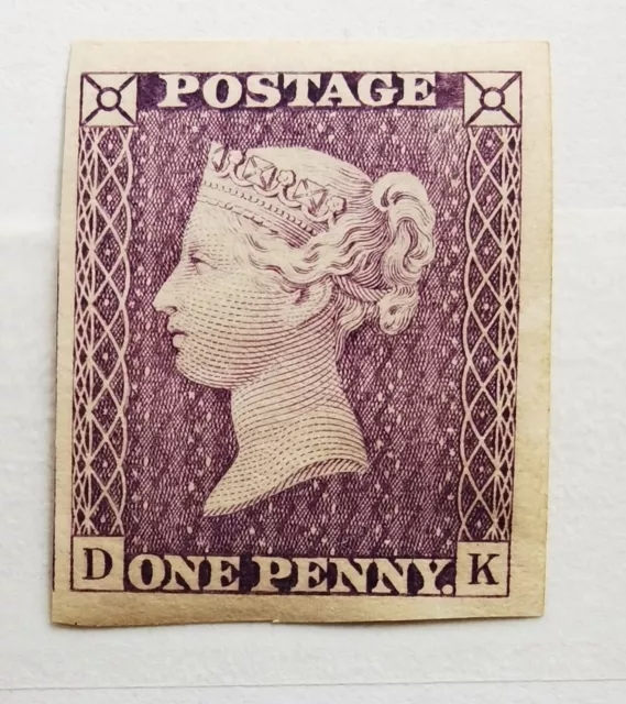 QV Penny black Stamp GB 1d Queen Victoria Purple Centenary print Mint unused