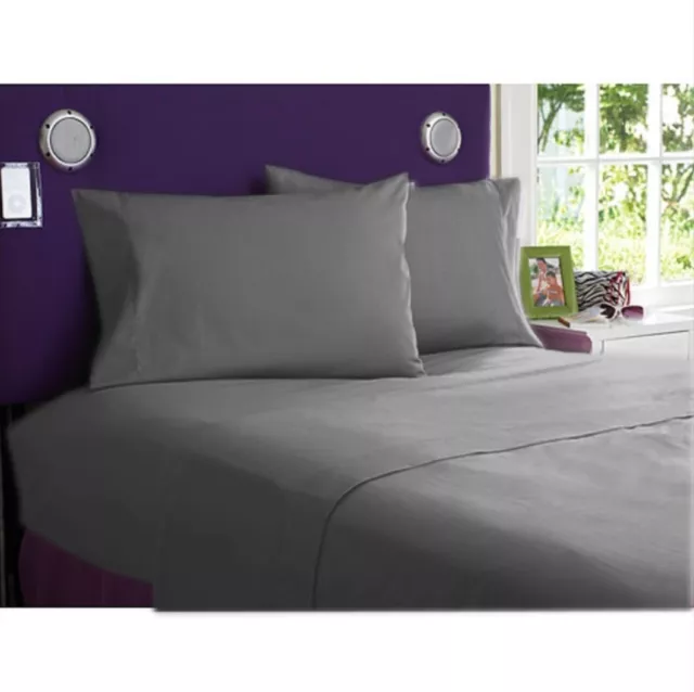 Grey Solid Top Bedding Collection Egyptian Cotton 1000 TC Choose Item AU Sizes