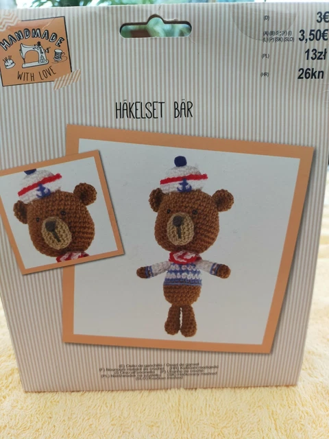 Kit Loisir Créatif - Apprendre à Crocheter Un Petit Ours En Peluche - Fait Main - Neuf