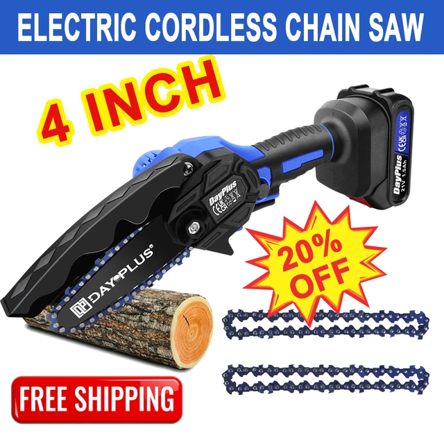 MINI CHAINSAW 4 Inch Cordless Electric Brushless Chainsaw OneHand