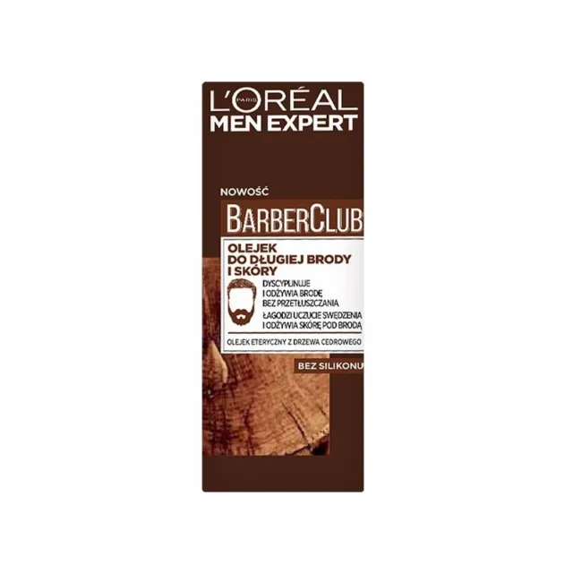Loreal Herren Expert Friseur Club Öl für langen Bart & Haut Zedernholzöl 30ml