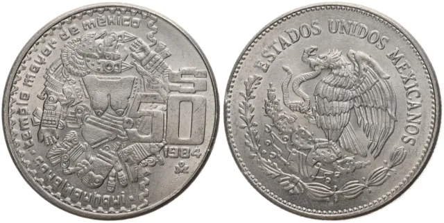Mexico - Mexico 50 Pesos 1984 - Kupfer-Nickel-Legierung, 19.5g, Ø 35mm Km#490