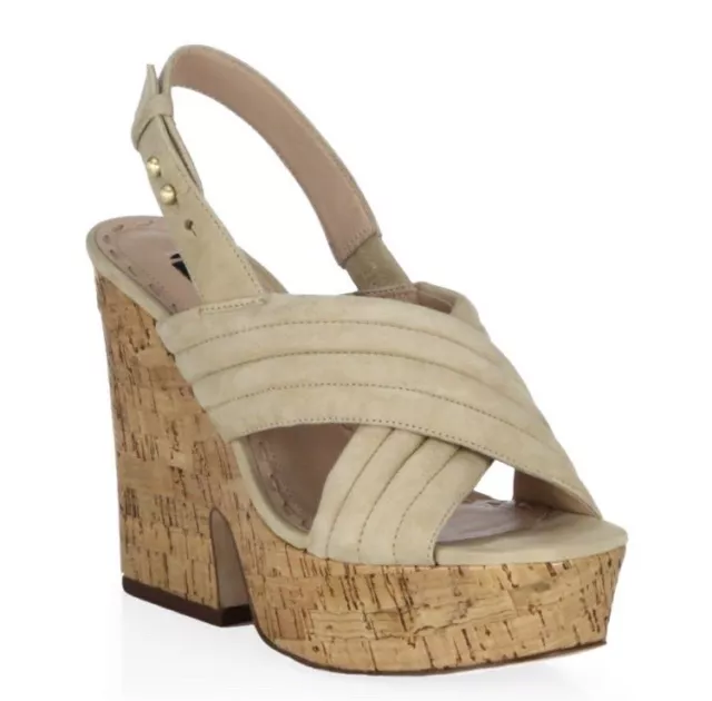 Alice and Olivia Charlize Chunky Suede Platform Sandals- Brand New