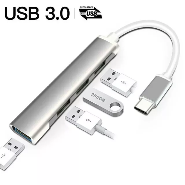 Adaptateur USB Type C | HUB 4 Ports USB 3.0 | Tablettes ChromeBook PC Ordinateur