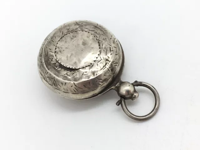 Antique Solid Sterling Silver Sovereign Coin Holder Case - worn