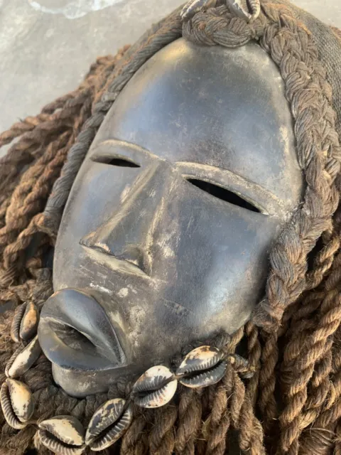 Dan Mask with Cowries and Rope Beard African mask great size OFFERS #2 4