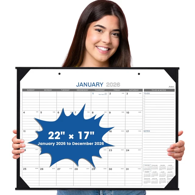 2026 Calendar With Holiday Highlights Blueline 2026 Monthly Desk Pad Calendar - 21.25" X 16", January To December, Perforated Pages (C181731-26) Desk Calendar 22x17 - View #3