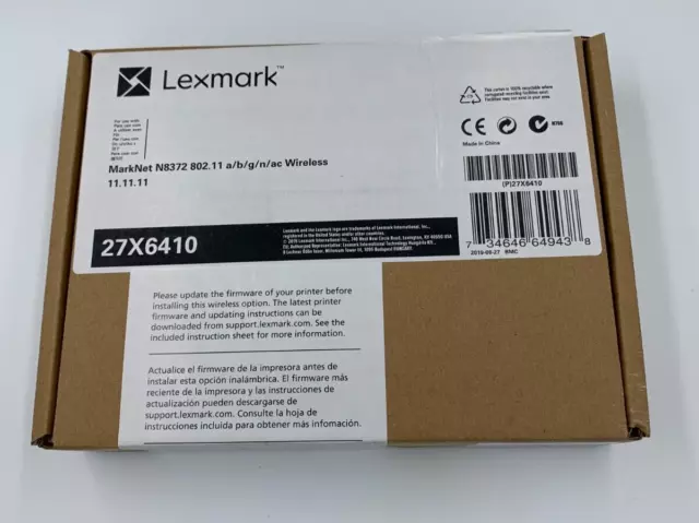 SERVIDOR DE IMPRESIÓN INALÁMBRICO Lexmark MarkNet N8372 27X6410 802.11a/b/g/n/ac SELLADO