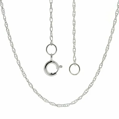 14k White Gold Delicate Rope Chain with Soldered Links. 0.40 mm Wide