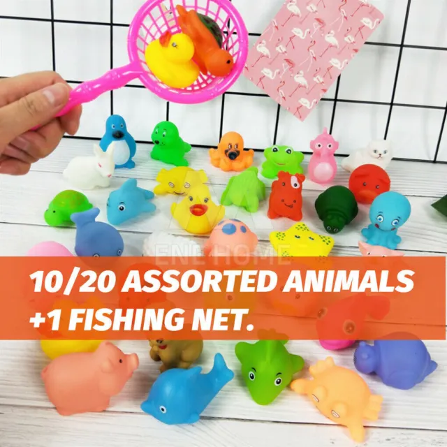 11-21Pcs Baby Bath Toys Cute Float Animals Sound Toys Kids Swim Shower Fun Toy 3
