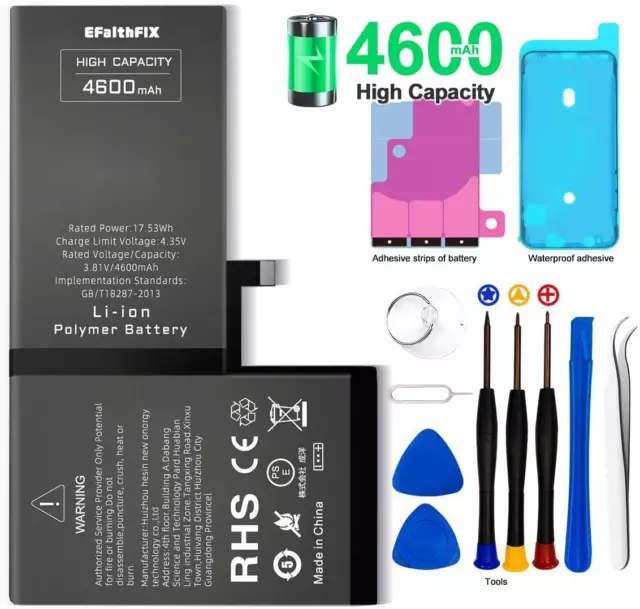 CAPACITé ULTRA-HAUTE POUR IPHONE X XS XR 11 PRO MAX BATTERIE INTERNE + Adhésif