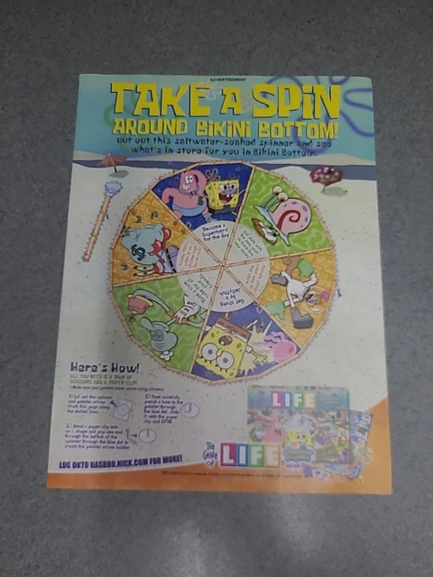 SPONGEBOB SQUAREPANTS GAME Of Life Edition Print Ad 2005 8x11 Wall Art ...