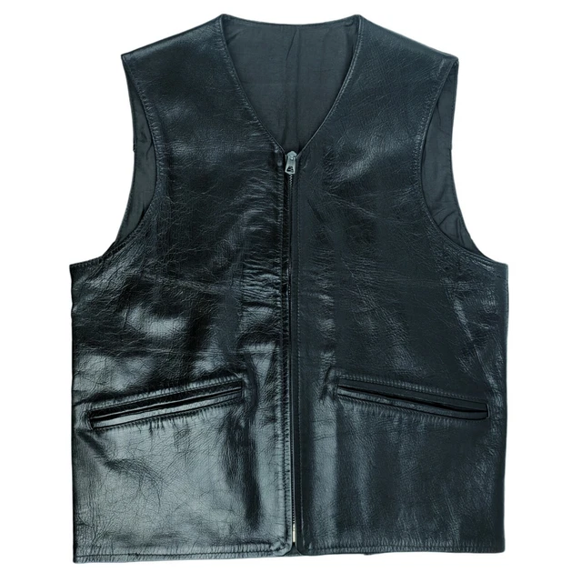 Giubbotto di pelle smanicato top