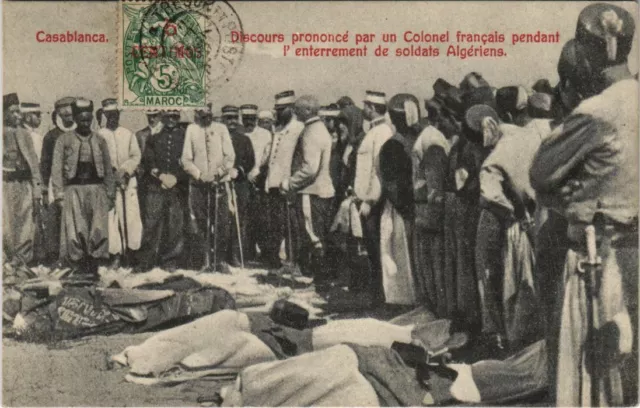 CPA AK MAROC CASABLANCA Speech Delivered by a French Colonel During (10003)