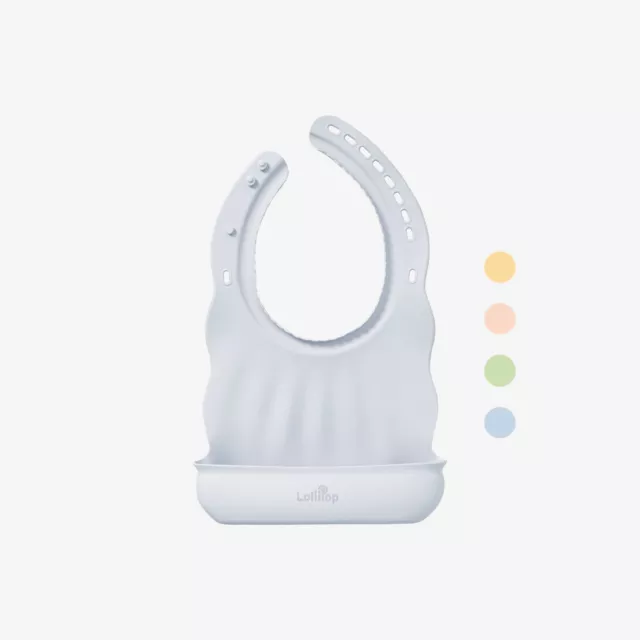 Lollipop Silicone Baby Bib - Blueberry