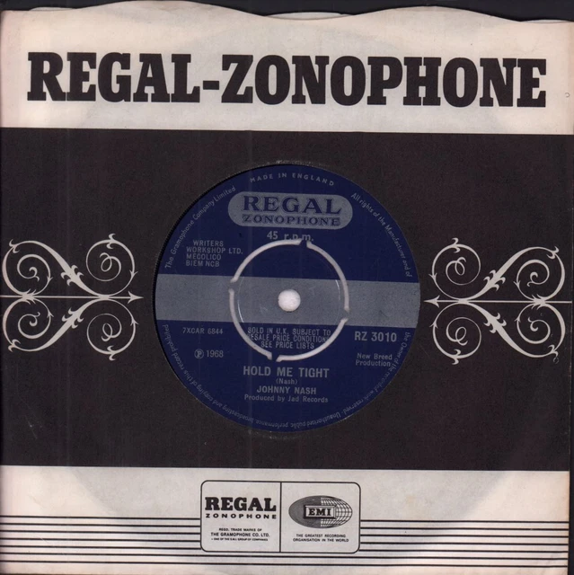 Johnny nash hold me tight 7 vinyl uk regal zonophone 1968 4 prong