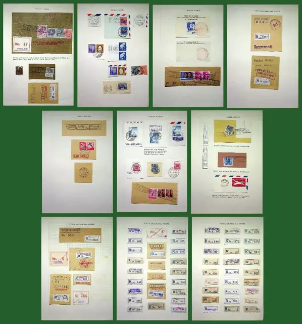 JAPAN: Postmarks/Reg Stickers - Ex-Old Time Collection - 10 Album Pages (74015)