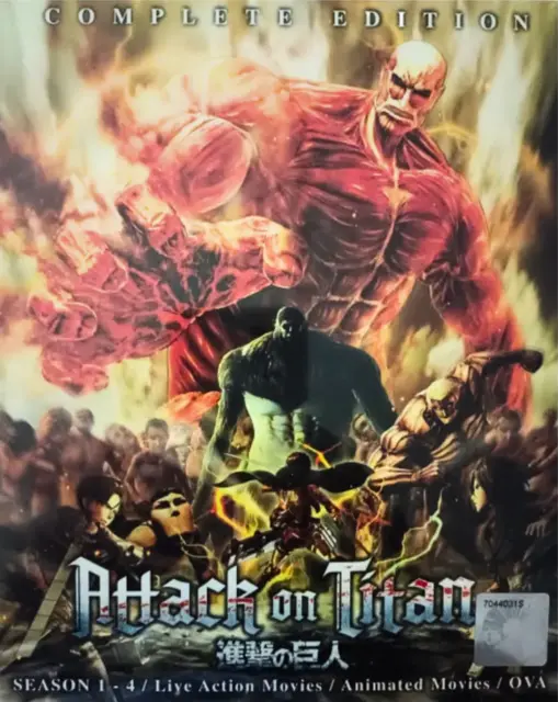 DVD Anime Attack on Titan Season 1-3 + Final Part 1&2 + Junior High 9  Sp 2 Movie