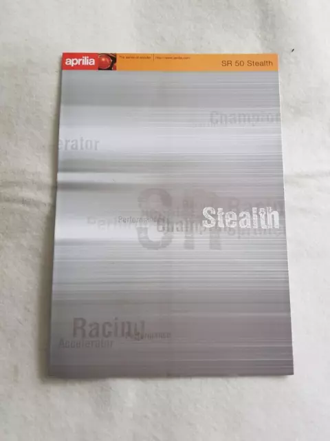 APRILIA SR50 STEALTH Motorcycle Sales Brochure 1998 #8A/98