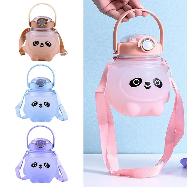 Straw Children's Drinking Bottle Cute Bear Kawaii Water Bottle Big Belly Cup