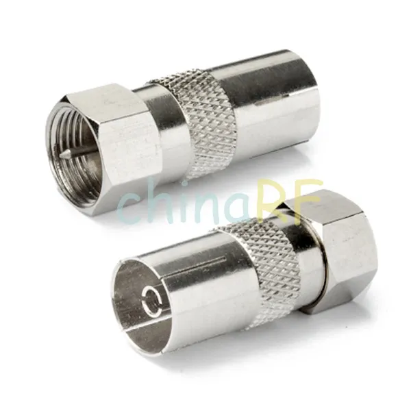 10pcs Coax Socket Female to F Connector Adaptor - Convert Aerial Male to F Plug