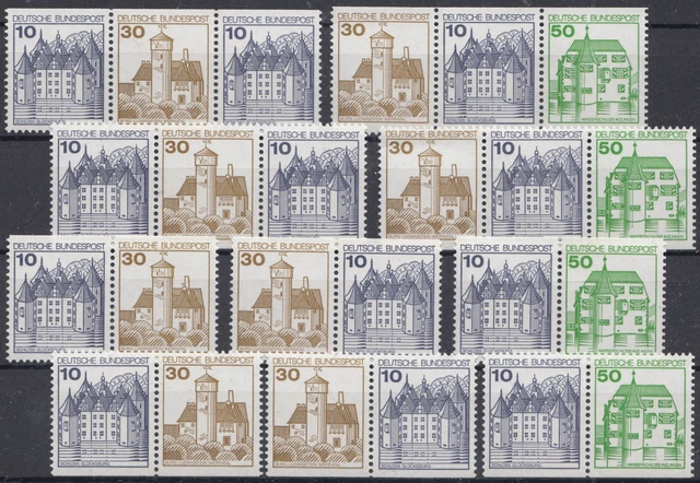 BRD / Bund alle 10 Zusammendrucke aus Markenheftchen (MH) 22 postfrisch (1965)